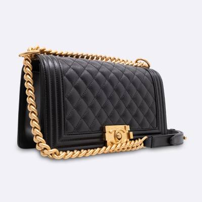 CHANEL BOY CHANEL MEDIUM BLACK CAVIAR