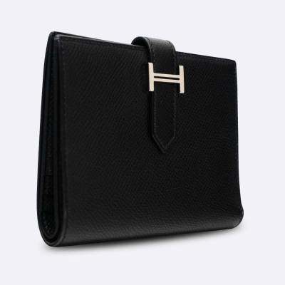 HERMES BEARN WALLET BLACK EPSOM