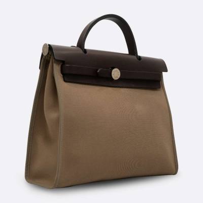 HERMES HERBAG 31 ETOUPE TOILE H/VACHE