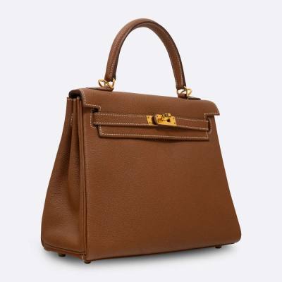 HERMES KELLY RETOURNE 25 GOLD TOGO