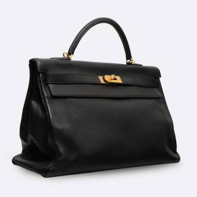 HERMES KELLY RETOURNE 40 BLACK ARDENNES