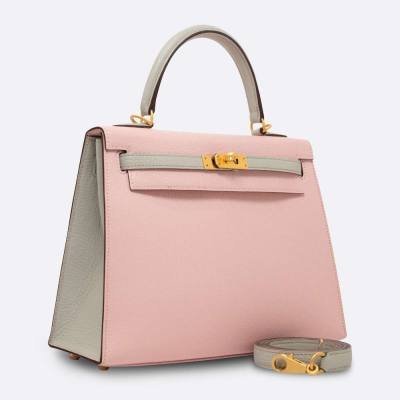 HERMES KELLY SELLIER HSS 25 ROSE SAKURA CHEVRE