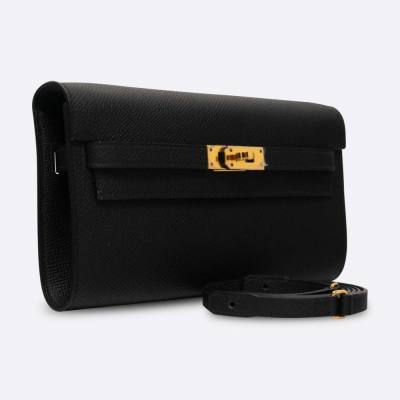 HERMES KELLY WALLET TO GO BLACK EPSOM