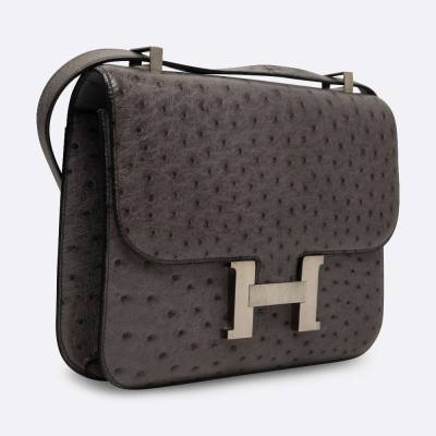 HERMES CONSTANCE 23 GRIS OSTRICH