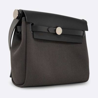 HERMES HERBAG MINI ARDOISE SWIFT, TOILE