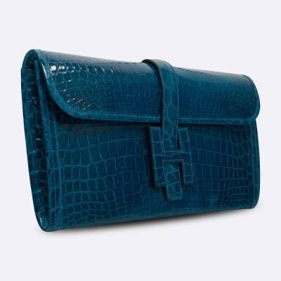 HERMES JIGE ELAN 29 BLEU IZMIR NILOTICUS CROCODILE