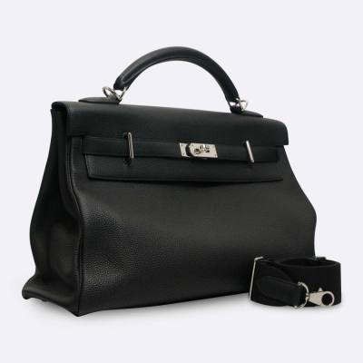 HERMES KELLY MAXI 42 BLACK TOGO