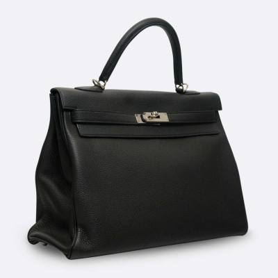 HERMES KELLY RETOURNE 35 BLACK TOGO