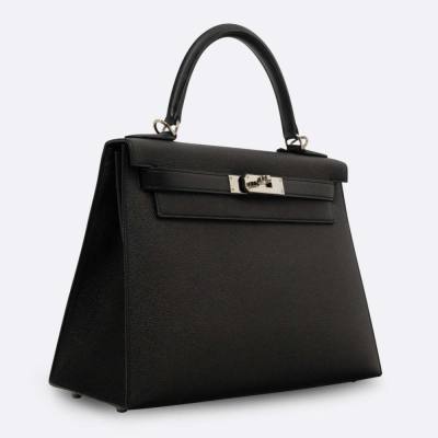 HERMES KELLY SELLIER 28 BLACK EPSOM