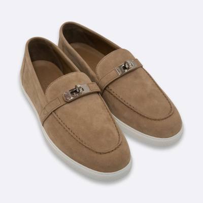 HERMES LOAFERS EU 36.5 KRAFT SUEDE