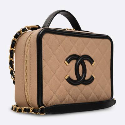 CHANEL FILIGREE VANITY MEDIUM BEIGE CAVIAR