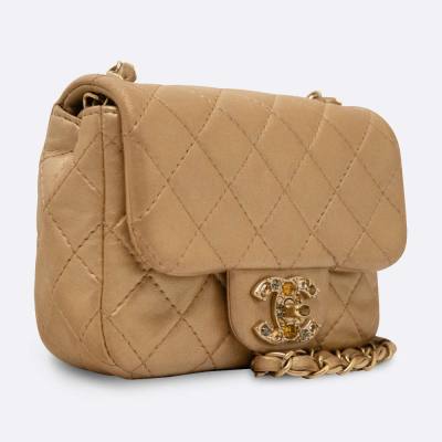 CHANEL FLAP BAG MINI GOLD LAMBSKIN