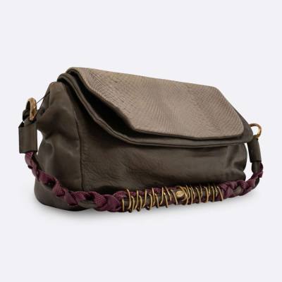 CHLOE HANDBAG GRAY CALF, LIZARD