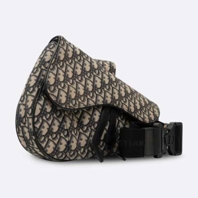 CHRISTIAN DIOR SADDLE BAG BLACK JACQUARD