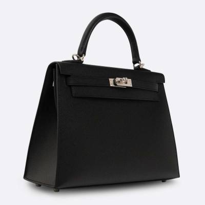 HERMES KELLY SELLIER 25 BLACK EPSOM
