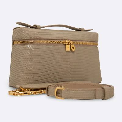 LORO PIANA EXTRA POCKET BAG 19 BEIGE LIZARD