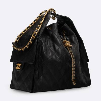 CHANEL CHANEL 25 MEDIUM BLACK CAVIAR