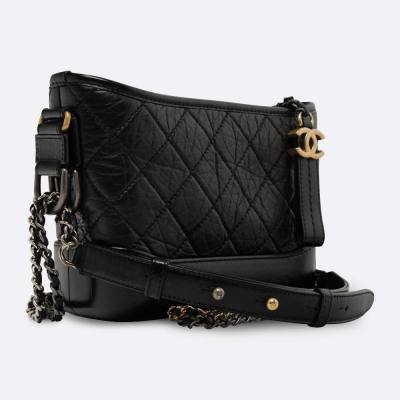 CHANEL GABRIELLE SMALL BLACK AGED CALFSKIN