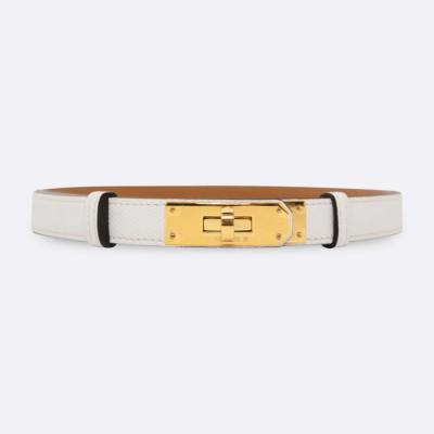 HERMES KELLY BELT FREE SIZE WHITE EPSOM