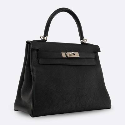 HERMES KELLY RETOURNE 28 BLACK TOGO