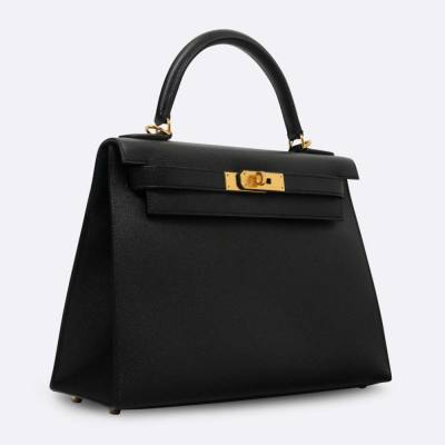 HERMES KELLY SELLIER 28 BLACK EPSOM
