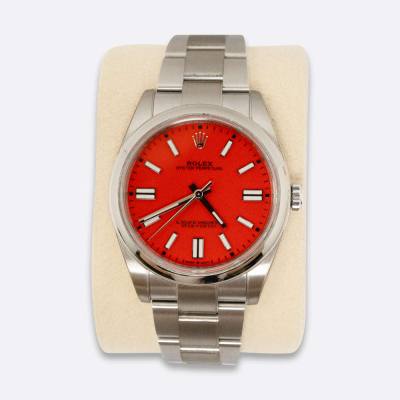 ROLEX OYSTER PERPETUAL 41 MM CORAL STAINLESS STEEL