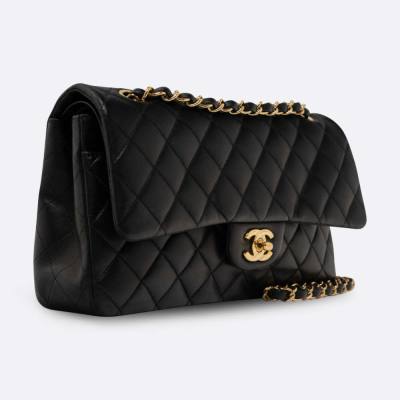 CHANEL CLASSIC HANDBAG MEDIUM BLACK LAMBSKIN