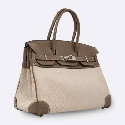 HERMES BIRKIN 30 ETOUPE SWIFT, TOILE
