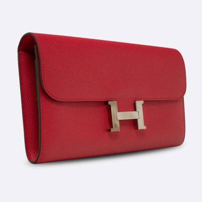 HERMES CONSTANCE WALLET LONG CLUTCH ROSE EXTREME EPSOM