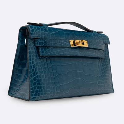 HERMES KELLY POCHETTE 22 MYKONOS ALLIGATOR