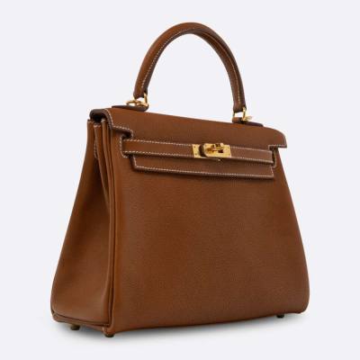 HERMES KELLY RETOURNE 25 FAUVE BARENIA FAUBOURG