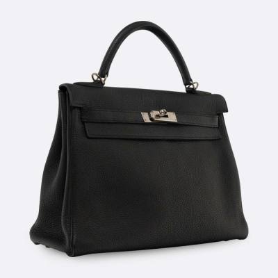 HERMES KELLY RETOURNE 32 BLACK TOGO