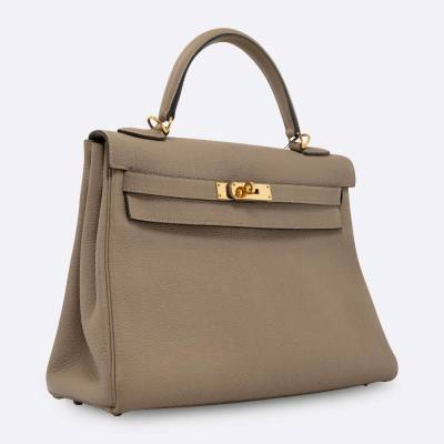 HERMES KELLY RETOURNE 32 GRIS TOURTERELLE TOGO